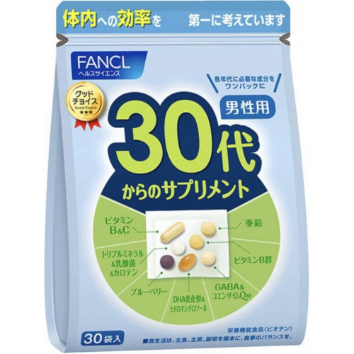 Fancl Комплексные витамины для мужчин после 30 лет, 30 пакетиков на 30 дней