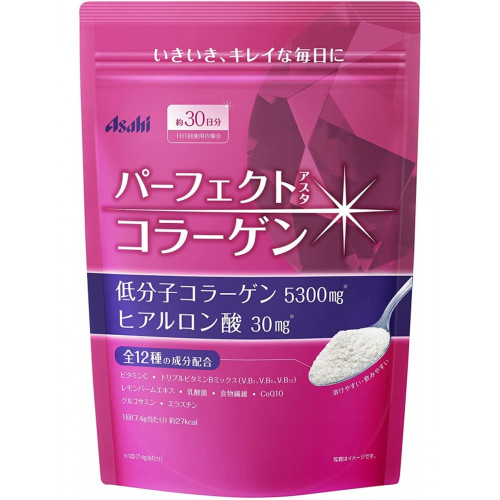 Коллаген порошок, с витамином С для суставов с глюкозамином и коэнзимом Q10, на 30 дней, Asahi 225 гр.