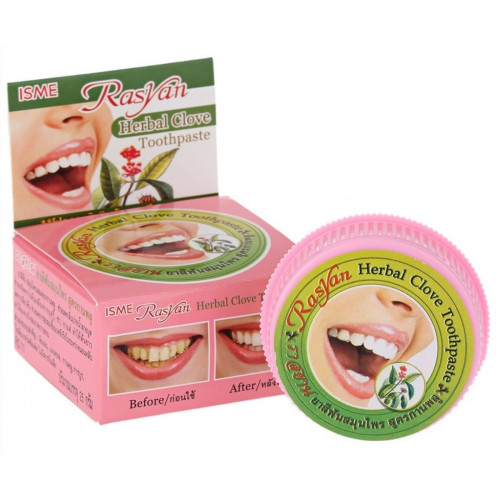 Знаменитая отбеливающая тайская зубная паста с гвоздикой Isme Herbal Clove Toothpaste Rasyan, 25 гр.