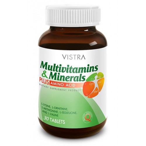 Мультивитаминный комплекс плюс минералы и аминокислоты Vistra 30 табл