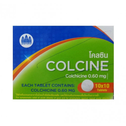 Капсулы от подагры и отложения солей с Колхицином Colcine 0,60 mg 10x10 табл.